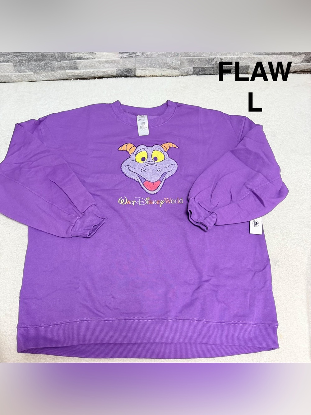 2026 Disney Parks WDW Purple Figment Sweatshirt Size L Pullover New